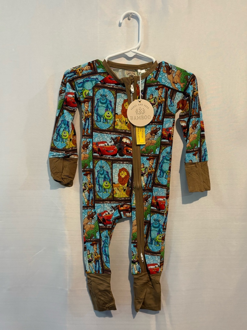 NWT 3-6 Pixar Mashup Bamboo Zippy